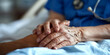 Compassionate Healthcare Professional Comforting Elderly Patient in Hospital