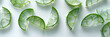 Fresh Sliced Limes and Aloe Vera Gel on Bright Surface