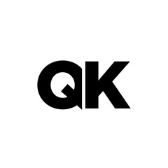 Poster - Letter Q and K, QK logo design template. Minimal monogram initial based logotype.