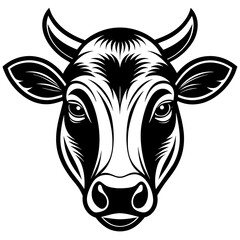 Wall Mural - cow head vector