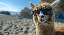 Cool Alpaca's Beach Getaway - Summer Vibes. Concept Alpaca, Beach, Summer, Getaway, Vibes