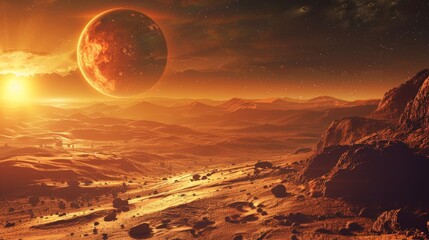 Wall Mural - planet Mars generative ai