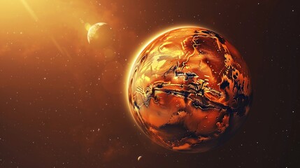 Wall Mural - planet Mars generative ai