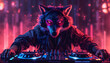 Wolf DJ enjoying the trendy club night party in celebration of international music day