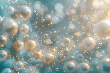 Wall Mural - An abstract background featuring a sea of pearls, their lustrous sheen creating a sense of timeless luxury