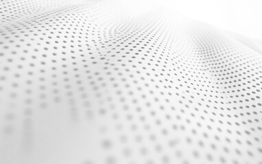 Wall Mural - a light grey dotted pattern on a white surface, top down perspective, flat, futuristic