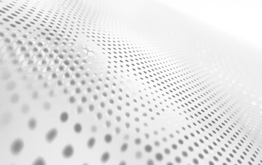 Wall Mural - a light grey dotted pattern on a white surface, top down perspective, flat, futuristic