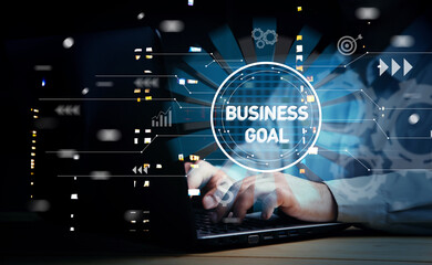 Poster - Business goal concept.Business, Technology