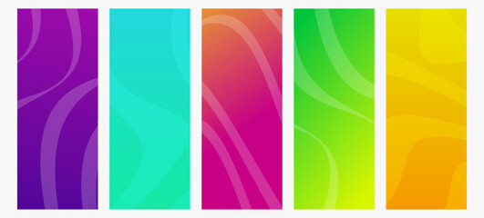 Poster - Set of modern gradient backgrounds with wave line