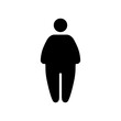 Priority facilities for obese people icon. Vector illustration of symbol isolated on white background. Standing obese man. Priority access for fat people.