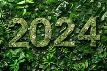 2024 year concept for sustainable environment development goals on top view