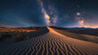 beautiful evening scene of sand dunes under an amazing sky 