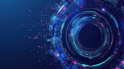 Poster - abstract futuristic fade technology business banner background. Abstract circle technology concept.