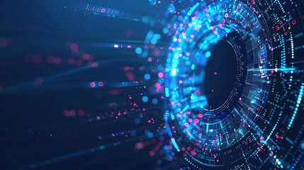 Poster - Abstract futuristic digital technology background, High-tech circular connection system concept.