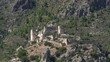 Vista aerea del Castillo de Perputxent , está situado en el término municipal de Lorcha España