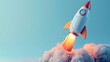 © Volodymyr Skurtul - Dynamic Rocket Launch Illustration with Smoke and Flames