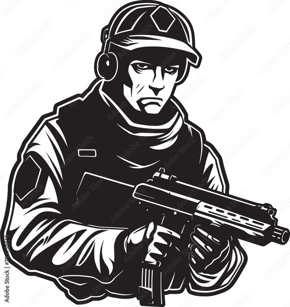 Combat Vigilance Rifle Emblem Design Rifle Guardian Tactical Logo Icon ...