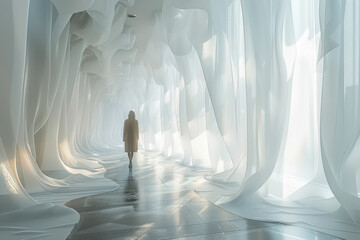 Poster - a daring architectural installation challenging spatial norms and perceptions, inviting viewers to r