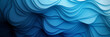 Closeup of liquid blue wave pattern on aqua silk background. Generative AI