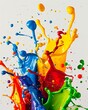 Expressive Design Vibrant Paint Drips on White Background