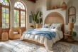 Tranquil coastal bedroom retreat with a modern twist and natural hues