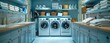 Washing machines, dryer and other domestic appliance equipment in the store. AI generated illustration