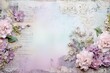 Scrapbook background with violet flowers, background with copy space