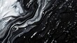 Swirling oil paints, black and white, abstract pattern, side lighting. 