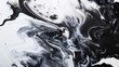 Oil painting abstract, black & white, blurred edge, low angle, glossy