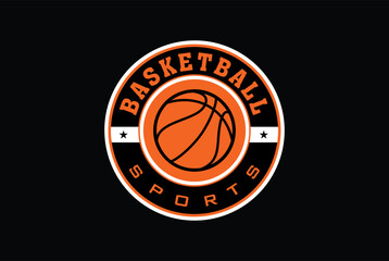 Wall Mural - basketball vector icon logo design, with orange color - sports logo