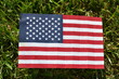 American Flag and Grass Background