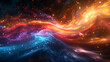 A colorful galaxy with a blue and red swirl