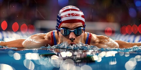 photo of swimmer, on the country team of USA