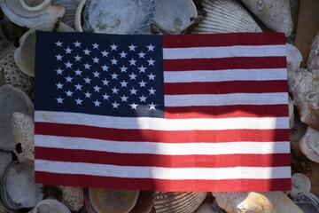 Sticker - Seashells by American Flag