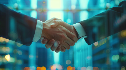 handshake isolated on business background