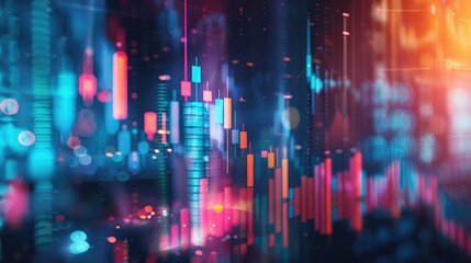 Poster - Stock exchange market graph analysis background