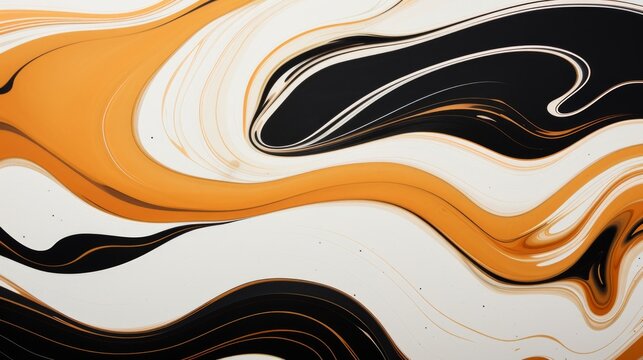 wavy design of brown and black lines, luminous shadowing, white background, bold color blobs