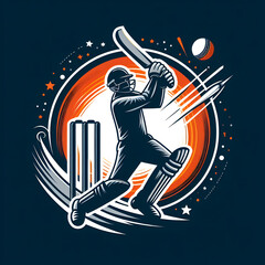 Cricket Player Logo in Action