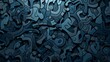 abstract blue pattern with curves, dark palette chiaroscuro, puzzle-like pieces, embossed paper, spirals
