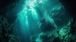 Underwater Scene with Diver
