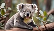 sleek body and playful nature of an otter with the round face and fuzzy ears of a koala, creating a lovable critter that loves to swim and nap in eucalyptus trees
