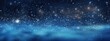 Abstract panoramic snowy at night and starry in winter season. Beautiful sky and stars view on blurred background.