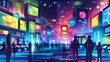 Society in the online world in a futuristic style