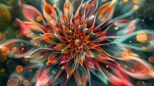 Tight Shot, Creative Bloom Explosion, Abstract Swirls, Kaleidoscope Effect, Vibrant Uniqueness