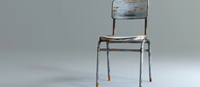 A Close-up View Of A Worn Metal Chair Featuring A Rusted Seat And Aged Frame, Showing Signs Of Weathering And Use