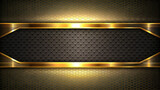 Fototapeta Sport - Golden and Black Frame with Text Space