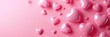 © 3dimensi2000 - Banner background with 3D red hearts hearts on pink, white , red, for banner valentine, wedding, proposal, love theme, heart day