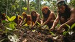 Against a backdrop of lush rainforest a group of indigenous people tend to a biodiverse plantation of hybrid trees specifically engineered for their high yield of biofuels. This sustainable .
