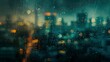 The backdrop of the City of Shadows features a defocused skyline evoking a sense of mystery and intrigue in the enigmatic urban landscape. .
