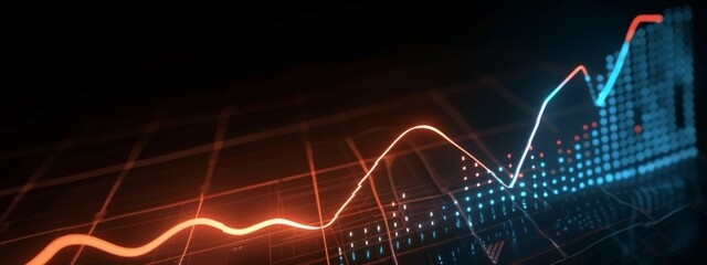 Poster - A line graph with a steady upward trend, representing growth and financial success.